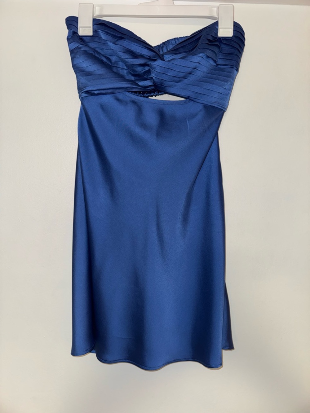 Princess Polly Strapless Satin Dress in Deep Blue